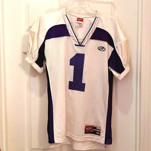 TCU #1 Fear the Frog White with Purple Jersey Rawlings Youth XL